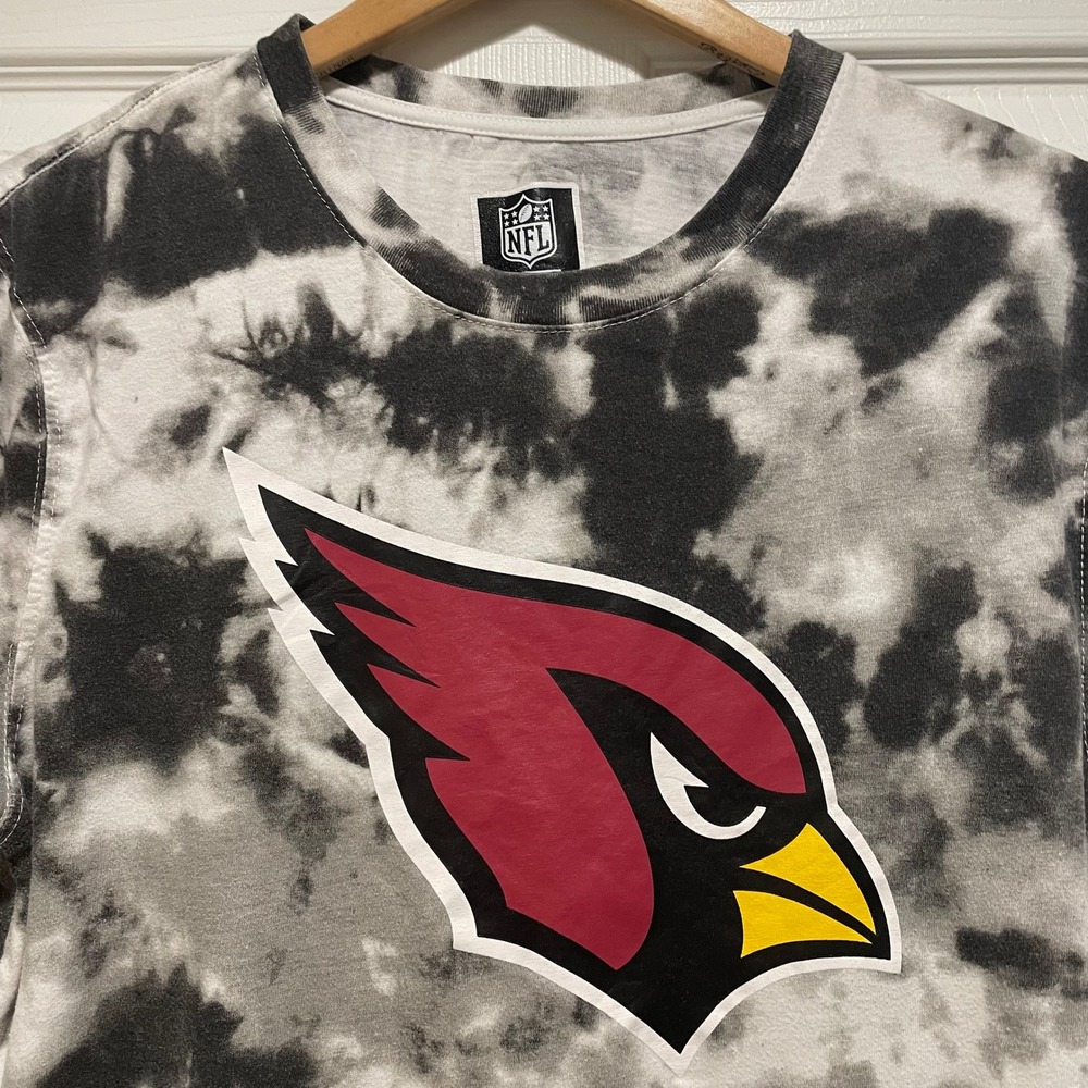 Arizona Cardinals Mens T-Shirt Large Black Tie Dye Cotton Blend NFL Team Apparel